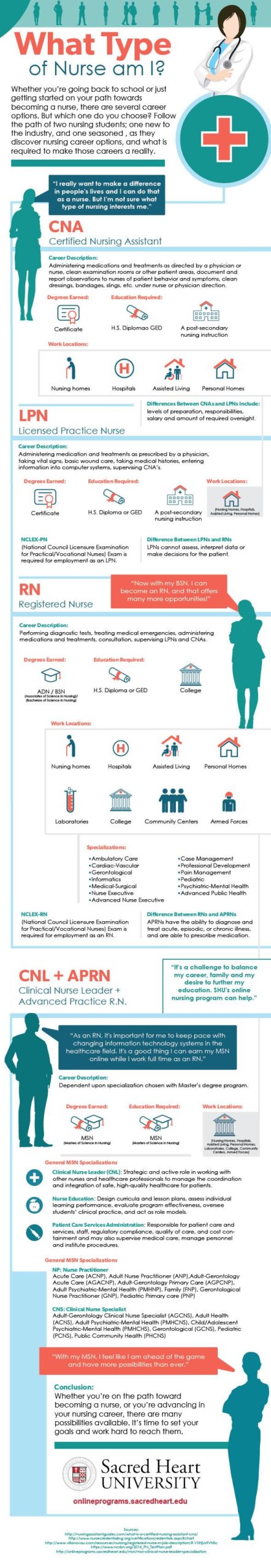 Infographic that examines career pathways for nursing professionals at different career stages.